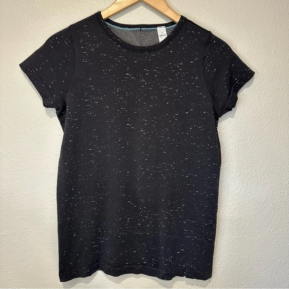 Ivivva by Lululemon Girls Black Speckled Short Sleeve Tee